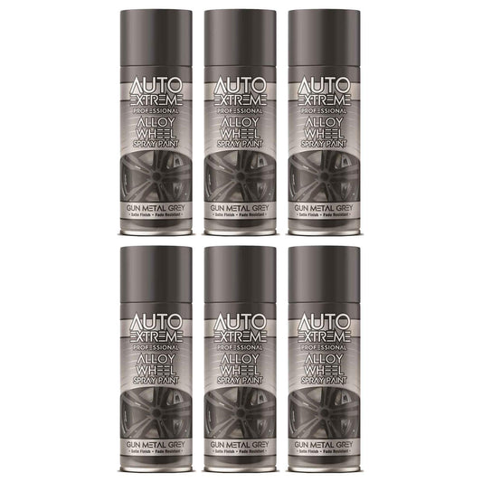 6X Auto Extreme Gun Metal Grey Spray Paint 400ML