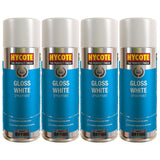 4X Hycote Gloss White Spray Paint 400ml