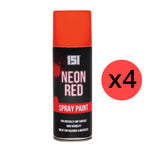 4X Paint Factory Red Fluorescent Neon Spray Paint 200ml