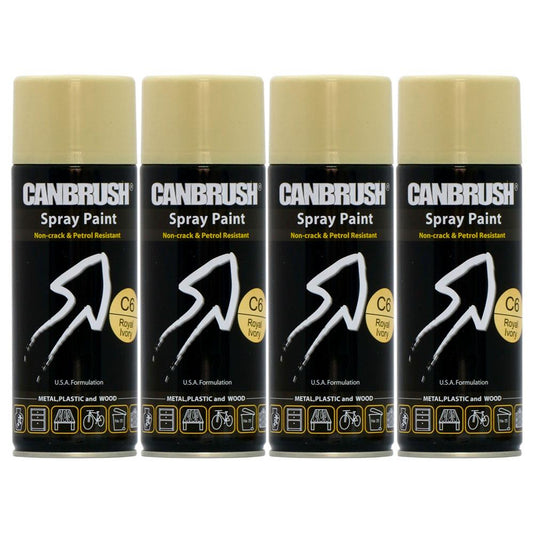 4X Canbrush C6 Royal Ivory Spray Paint 400ml