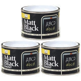 3X Matt Black Paint Tin 180ml