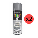 2X Paint Factory Light Grey Gloss Spray Paint 400ml