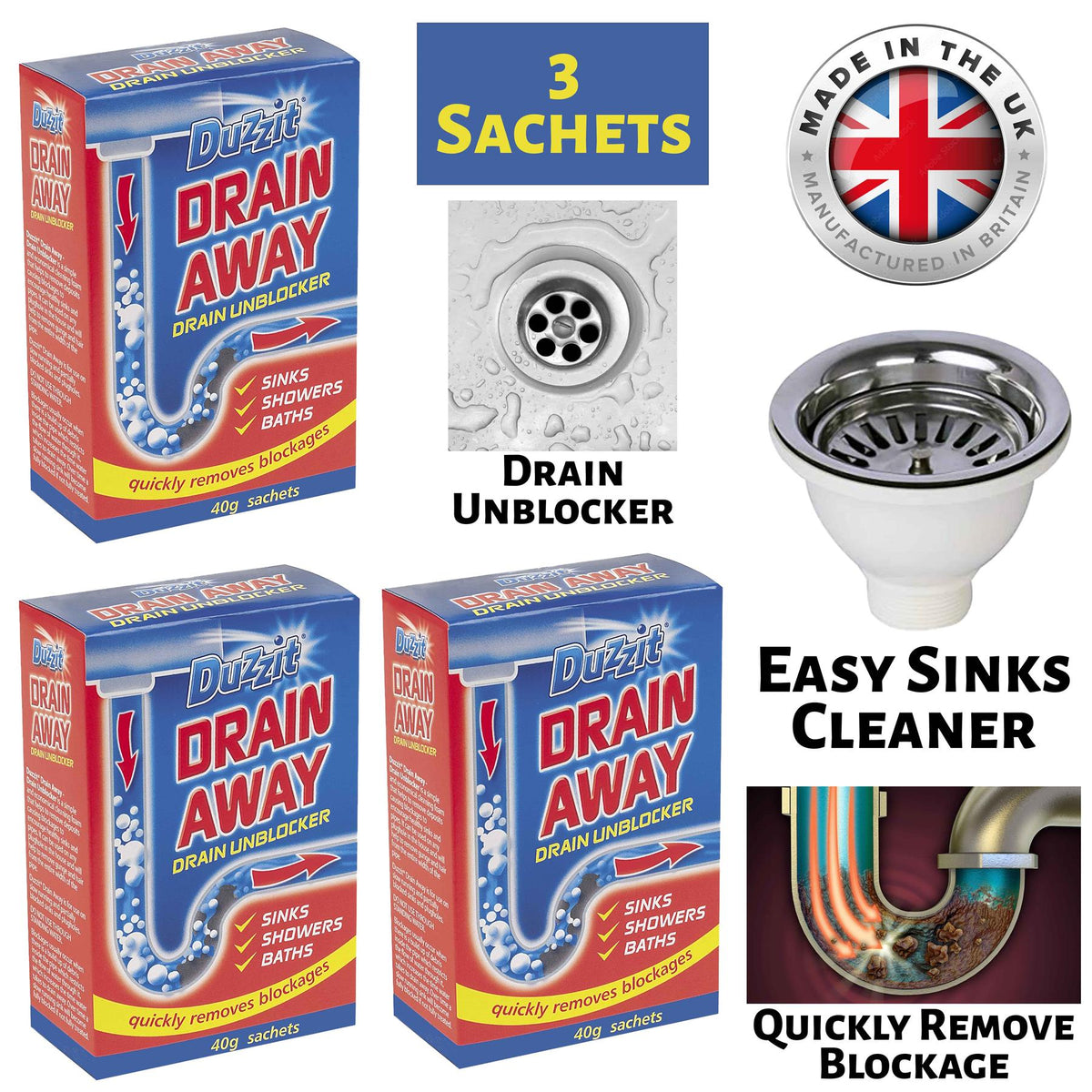 3X Drain Away Sachets 40g