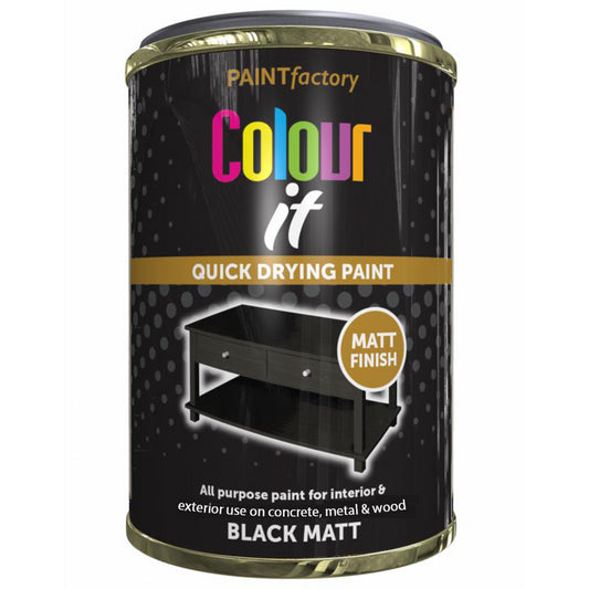 3X Paint Factory Black Matt Tin Paint 300ml