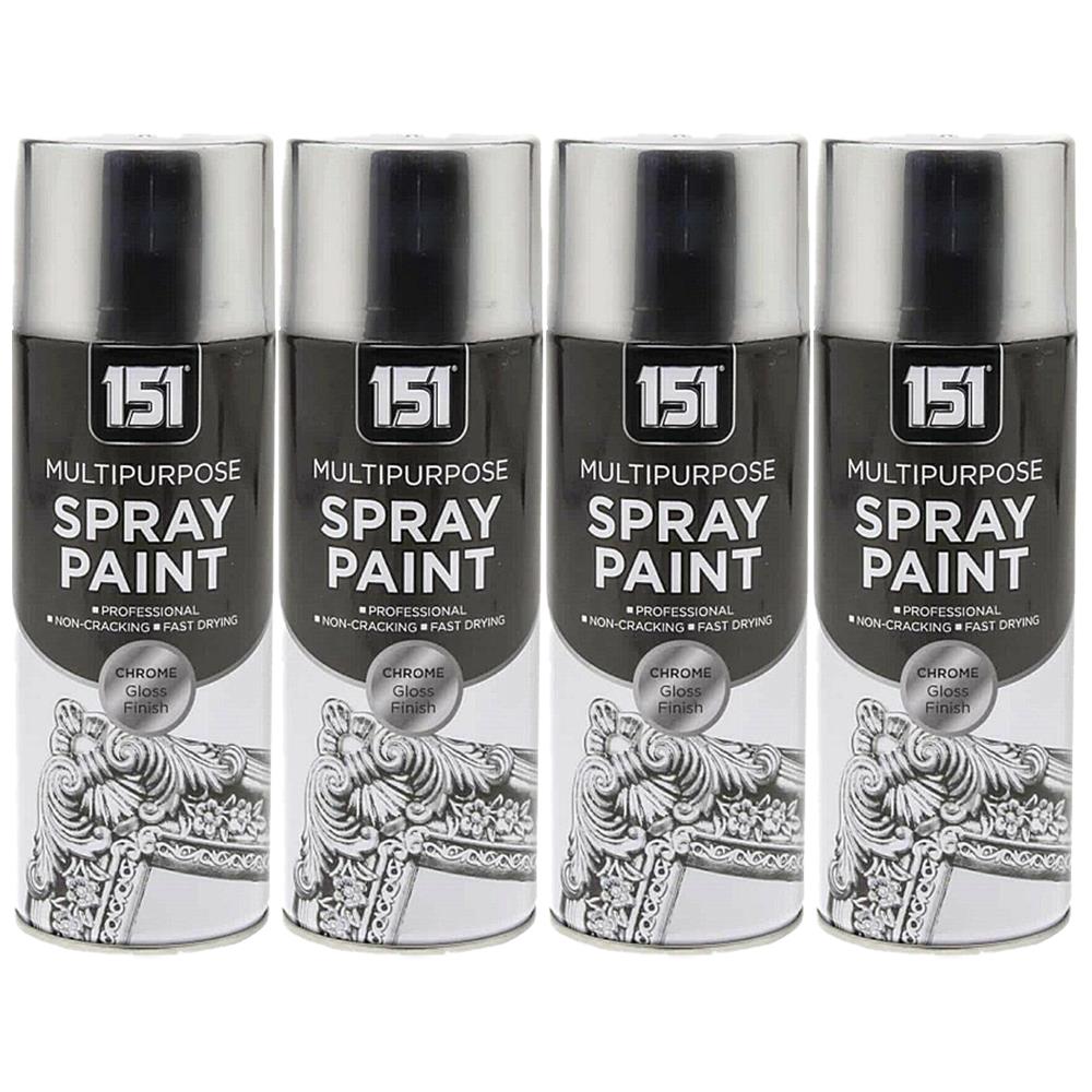 4X Auto Chrome Spray Paint 400ml