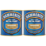 2X Hammerite Hammered Gold Paint 250ml