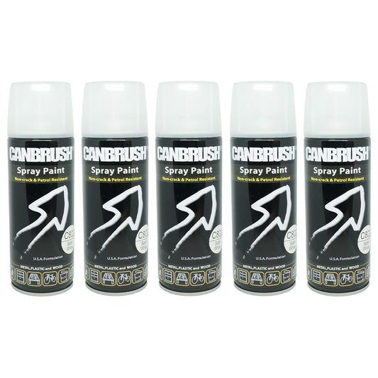 5X Canbrush C802 Satin White Spray Paint 400ml