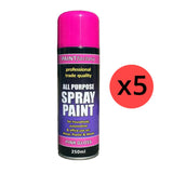 5X Paint Factory Pink Gloss Spray Paint 250ml