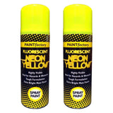 2X Paint Factory Fluorescent Neon Yellow Spray Paint 200ml