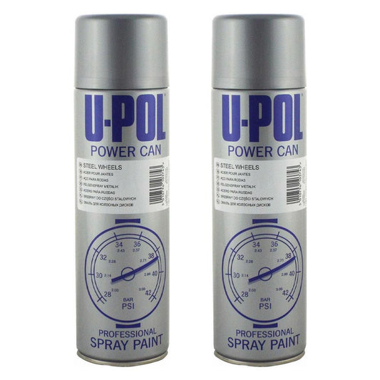 2X Upol Power Can Steel Wheels Spray Paint 500ml