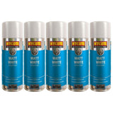 5X Hycote Matt White Spray Paint 400ml