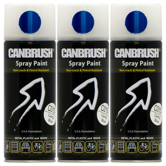 3X Canbrush C015 Candy Blue Spray Paint 400ml