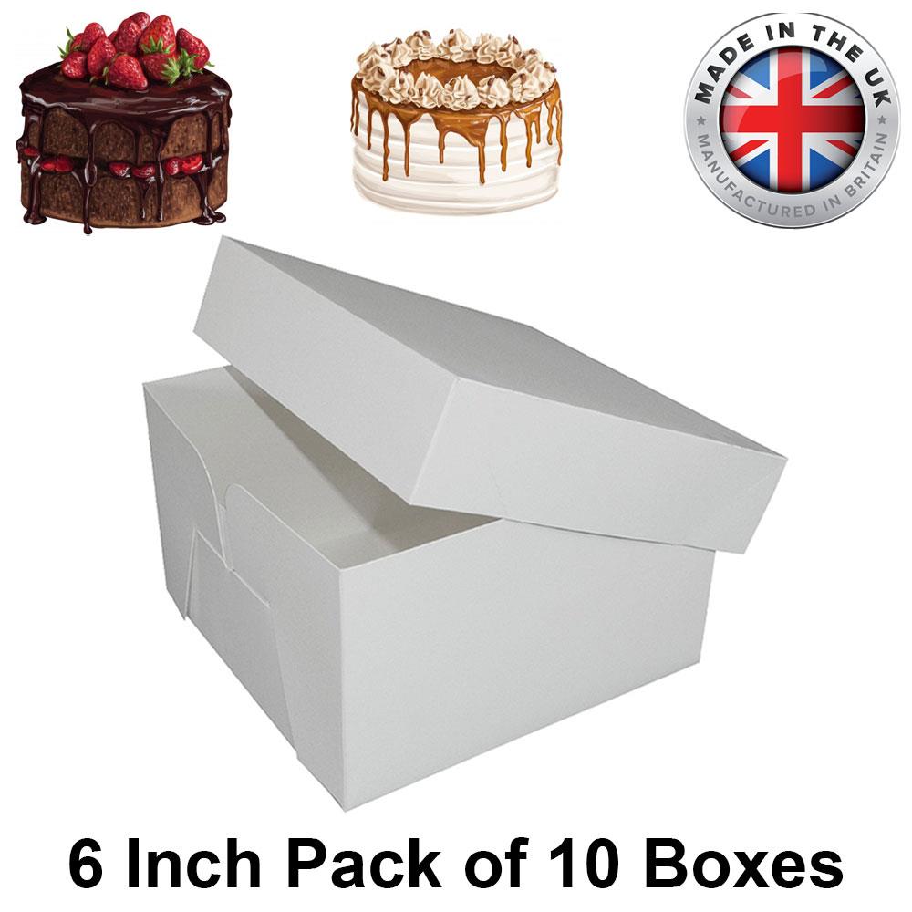 10 Box6" Cake Box & Lidfolded And Boxed