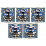 5X Hammerite Hammered Black Paint 250ml