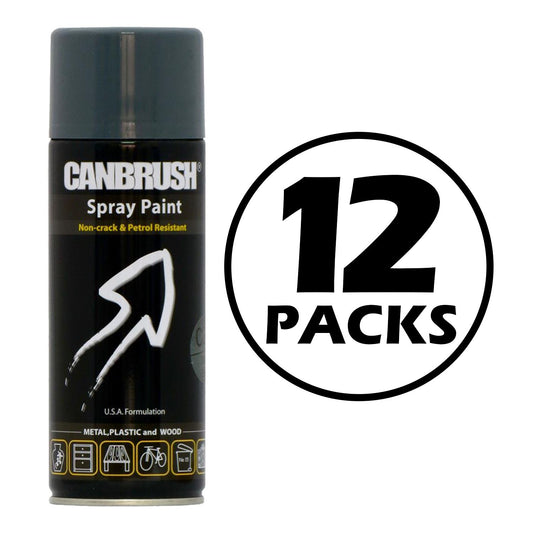 12X Canbrush C25 Dark Grey Spray Paint 400ml