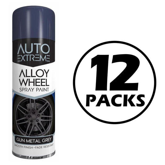 12X Auto Extreme Gun Metal Grey Spray Paint 300ml