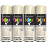 4X Paint Factory Cottage Cream Gloss Spray Paint 400ml