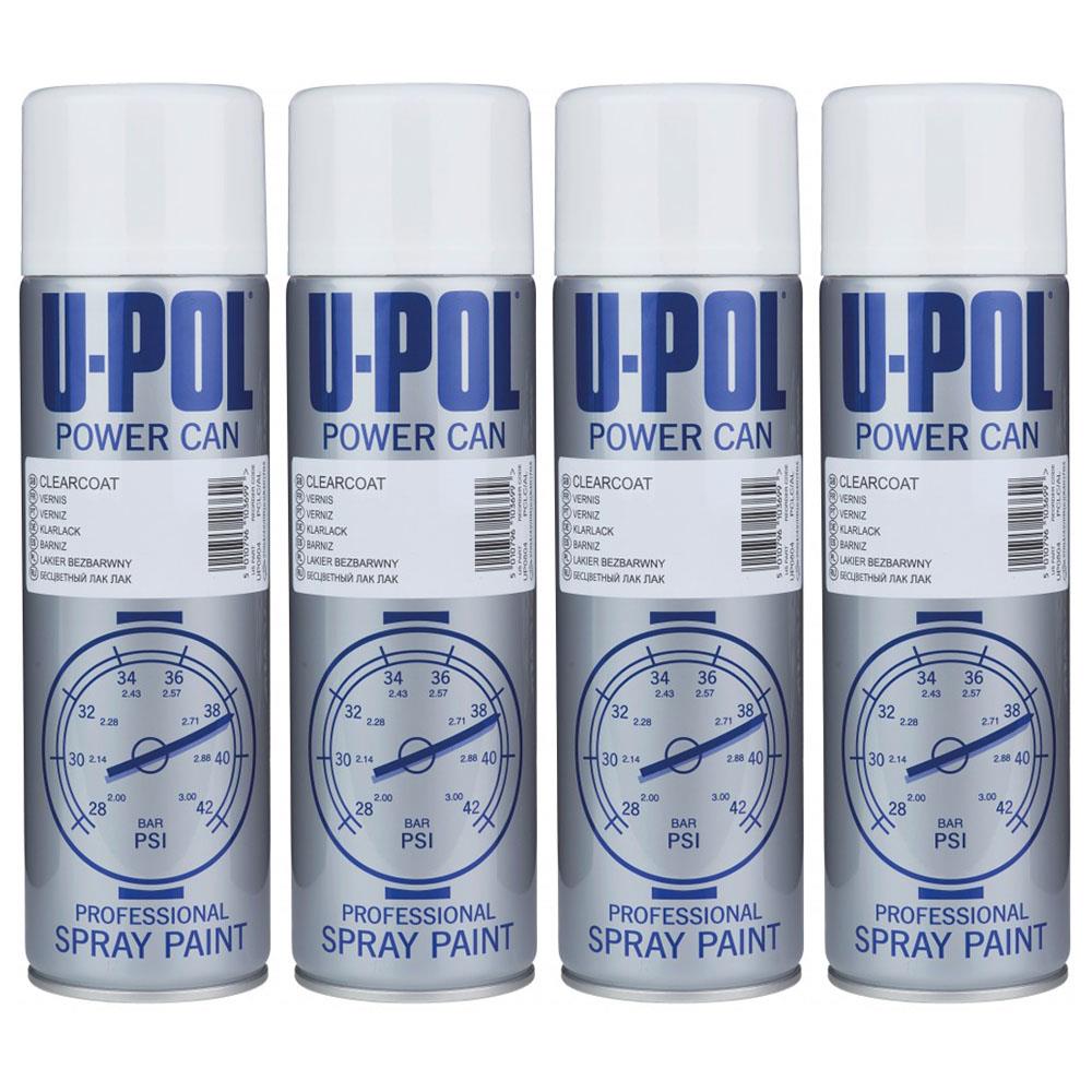 4X Upol Power Can Clear Coat Spray Paint 500ml