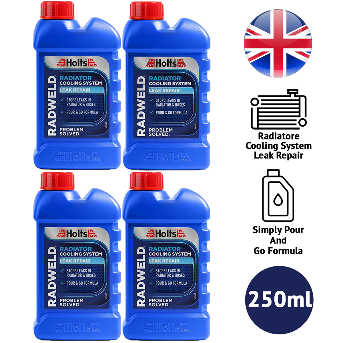 4X Holts Radweld Radiator Repair 250ml