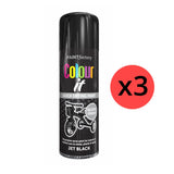 3X Paint Factory Jet Black Gloss Spray Paint 400ml