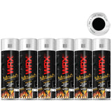 6X WRX Matt Black High Temperatures Bbq & Stove Spray Paint 400ml