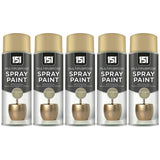 5X Metallic Gloss Champagne Gold Spray Paint 400ml