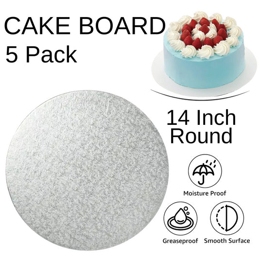 5 Board - 14" Round Silver Double Thick Cards