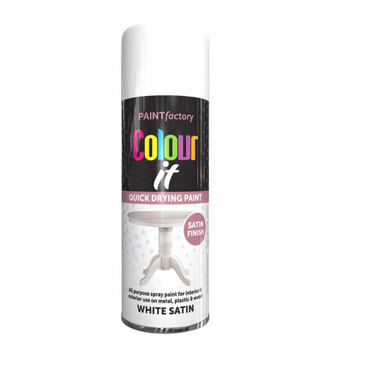 Paint Factory White Satin Spray Paint 400ml