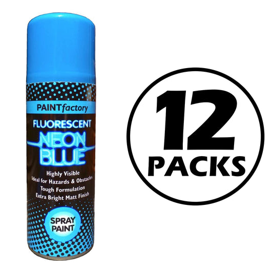 12X Paint Factory Blue Fluorescent Neon Spray Paint 200ml