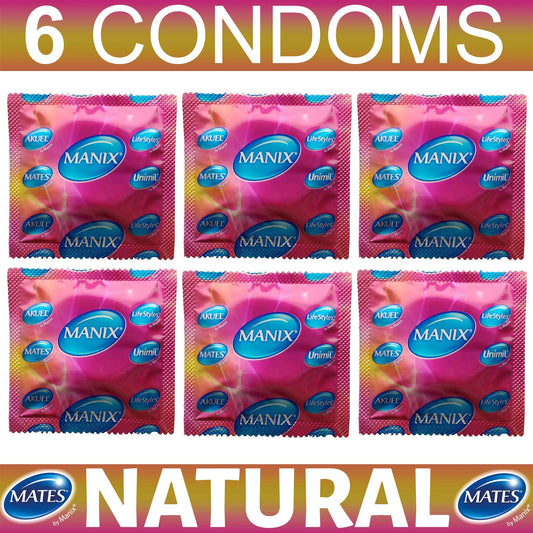 6X Mates Condoms Natural Extra Comfort