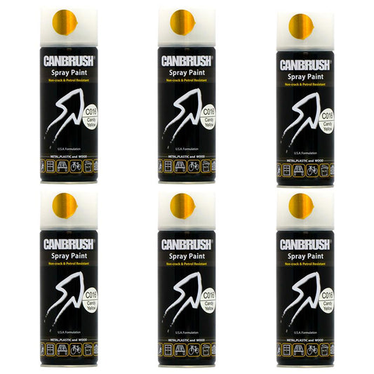 6X Canbrush C016 Candy Yellow Spray Paint 400ml