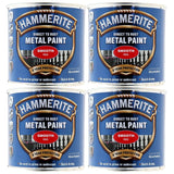 4X Hammerite Smooth Red Paint 250ml