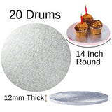 20 Board - 14" Round Cake Drums - Silver