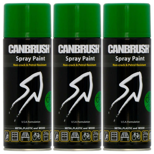 3X Canbrush C67 Grass Green Spray Paint 400ml