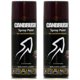 2X Canbrush C60 Brown Spray Paint 400ml