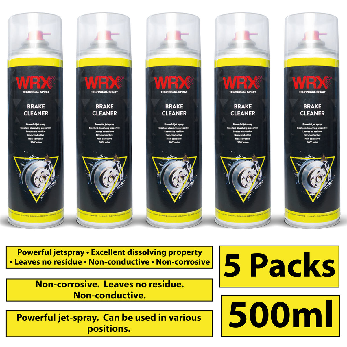 5X WRX Brake Cleaner Spray 500ml