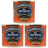 3X Hammerite No.1 Rustbeater Dark Brown 250ml