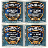 4X Hammerite Hammered Silver Paint 250ml