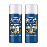 2X Hammerite Smooth Silver Spray Paint 400ml