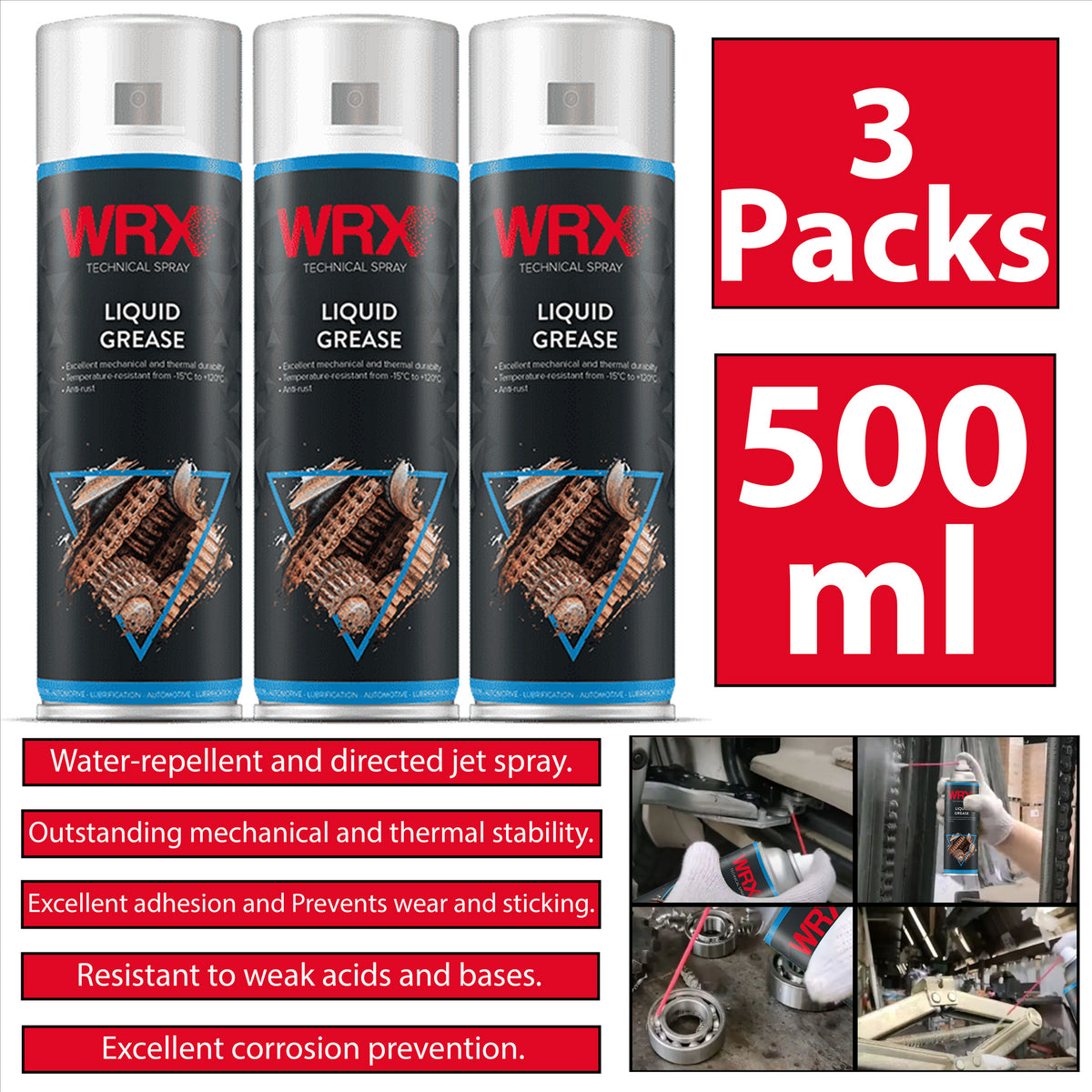 3X WRX Liquid Grease Adhesion Spray 500ml