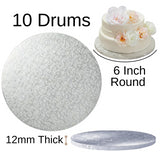 10 Board - 6" Round Cake Drums - Silver