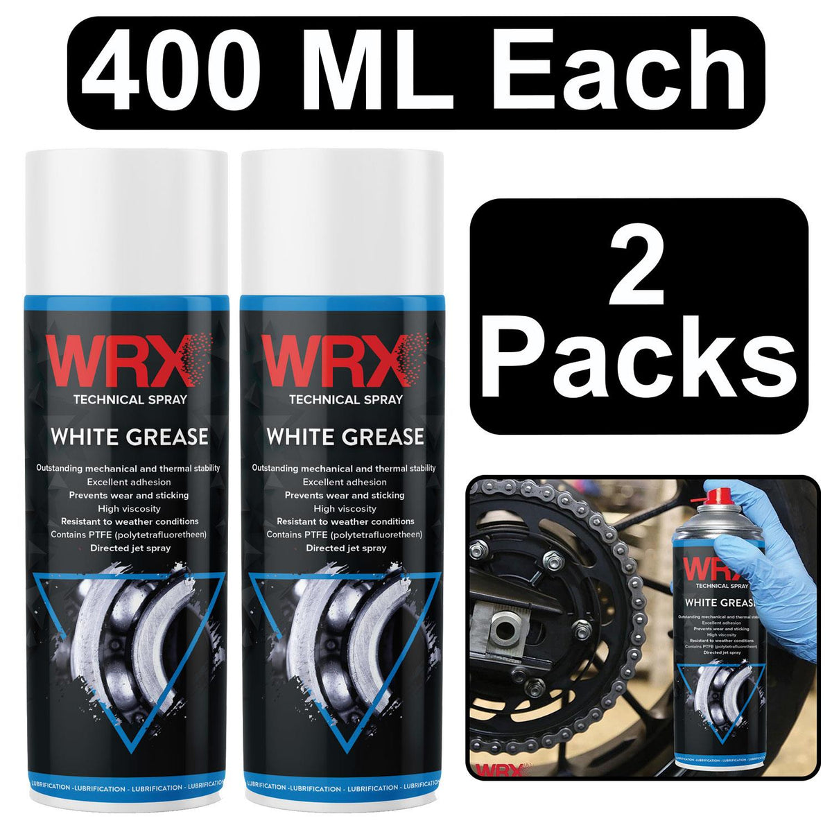 2X WRX White Grease Spray 400ml