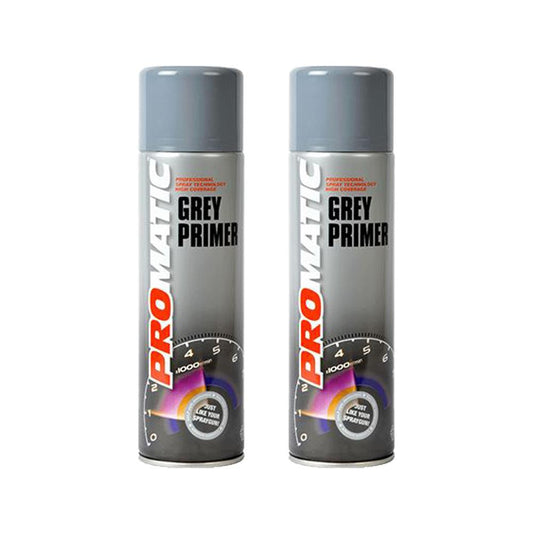 2X Promatic Grey Primer Spray 500ml