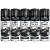 5X Auto Spray Black Satin Spray Paint 250ml