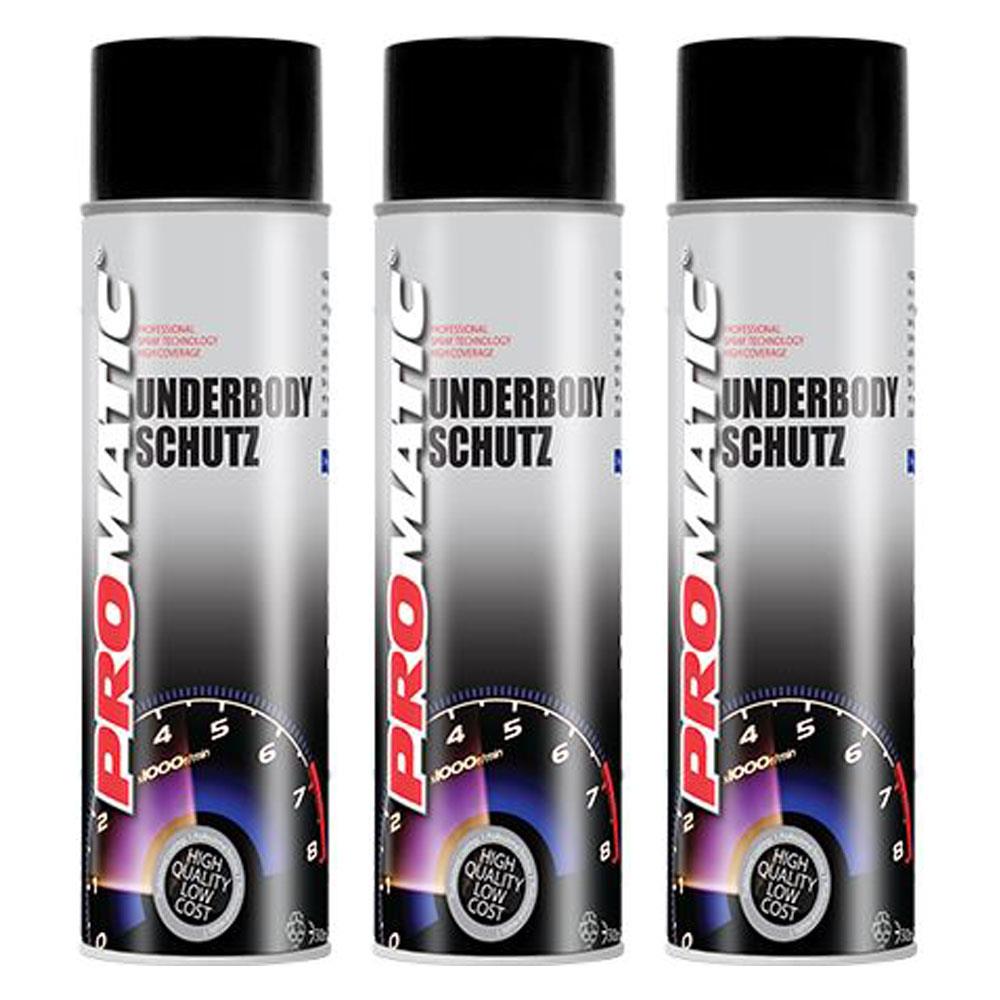 3X Promatic Black Underbody Spray Paint 500ml