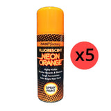 5X Paint Factory Fluorescent Neon Orange Spray Paint 200ml