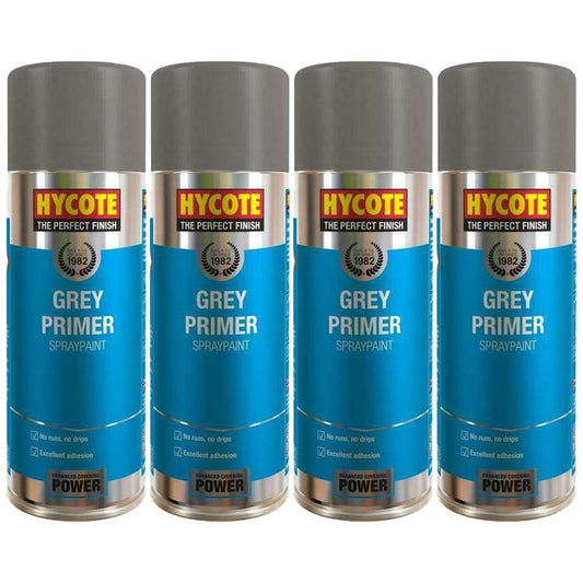 4X Hycote Grey Primer Spray 400ml