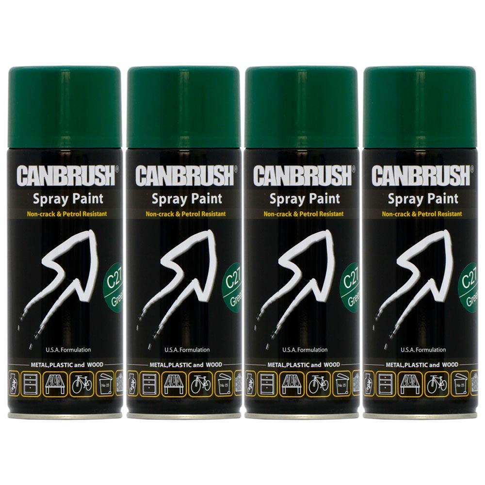 4X Canbrush C27 Green Spray Paint 400ml