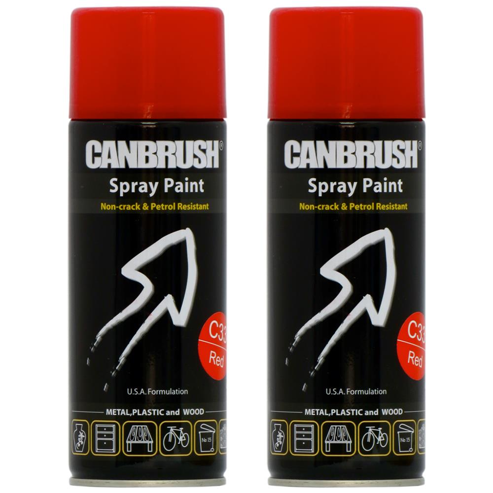 2X Canbrush C33 Red Spray Paint 400ml