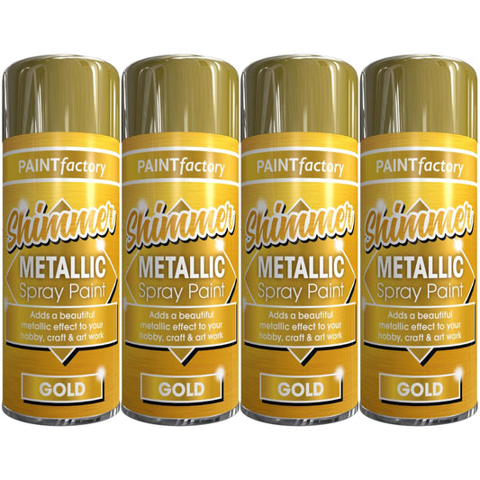 4X Paint Factory All Purpose Gold Metallic Spray Paint 200ml